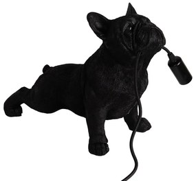 Dekor čierne stolné svietidlo BULDOČEK