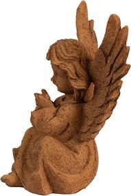 Dekoratívna hrdzavá figúrka anjel sediaci - 11*9*15 cm