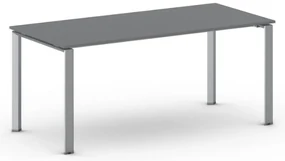 Rokovací kancelársky stôl PRIMO INFINITY, 180x90 cm, sivostrieborná podnož, grafit