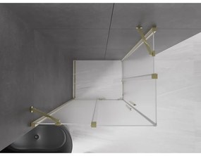 Mexen Velar Duo, sprchový kút s posuvnými dverami 90 x 80 cm, 8mm sklo námraza, zlatá lesklá, 871-090-080-32-50