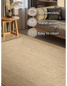 Obojstranný/ručne tkaný jutový koberec vo svetloprírodnej farbe 160x230 cm Sharmila Natural White – Hanse Home