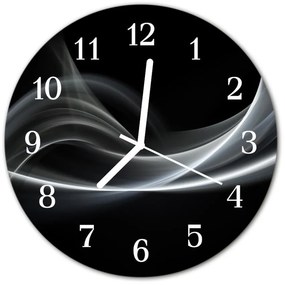 Sklenené hodiny okrúhle Abstraktné čiary fi 30 cm