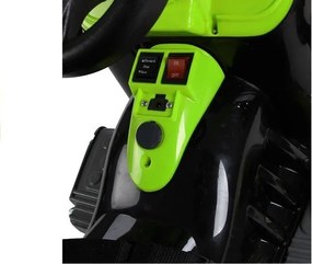 LEAN CARS Batériový traktor s lyžicovým rýpadlom zelený