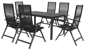 Livarno home Záhradný stôl Miami + Záhradné kreslo Miami, 6 kusov  (800008476)