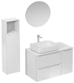 Kúpeľňová zostava s umývadlom vrátane umývadlovej batérie, vtoku a sifónu Naturel Stilla biela lesk KSETSTILLA019, 1 ks