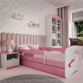 XXXLutz POSTEĽ PRE DETI A MLÁDEŽ 80/160 cm, biela, pink MID.YOU - Detské izby - 002142000203