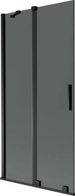 Mexen Velar sprchová zásteny 2-krídlová posuvná 95 x 150 cm, grafitová, čierna - 896-095-000-41-70