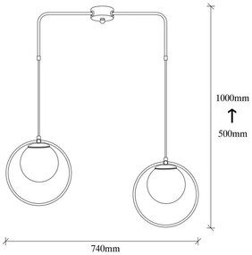 Čierne kovové závesné svietidlo Opviq lights Flovena