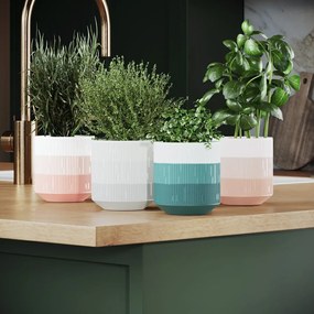 Kvetináč Fino púdrovo ružový/biely