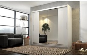 Kvalitná šatníková skriňa KOLA 4 biela 180 cm Bez LED osvetlenia