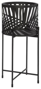 KOVOVÝ KVETINÁČ SO STOJANOM LEAF SADA 2KS 54,5X25 CM+45,5X19 CM ČIERNA