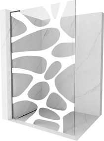Mexen Kioto L, sprchová zástena Walk-In 70 x 200 cm, 8mm číre sklo biely vzor, grafitový profil, 800-070-103-95-97