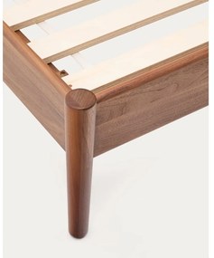 Tmavohnedá dvojlôžková posteľ s roštom 160x200 cm Elan – Kave Home