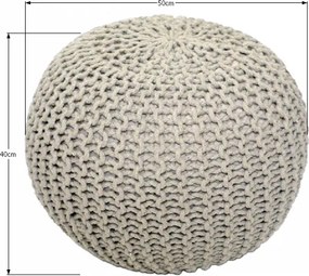 Pletená taburetka Gobi Typ 1 - krémová