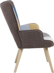 Relaxačné kreslo ušiak BETTY — masív, látka, patchwork