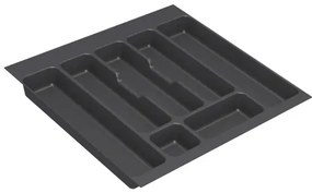 Vložka / příborník do 60cm šuplíku - CUTLERY šedý plast 50 x 46 cm