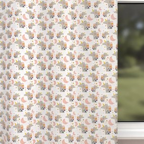 Biante Detský bavlnený záves Sandra SA-562 Spiace jednorožce medzi hviezdičkami na bielom 150x150 cm