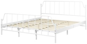 Kovová posteľ 180 x 200 cm biela MAURESSAC Beliani