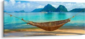 Obrázok hojdacej siete na pláži 3 (120x50 cm)