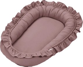 Hniezdo pre bábätko s volánom sýto ružová 83x54cm