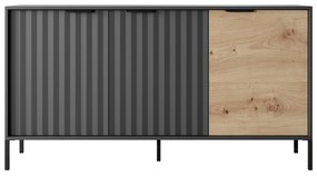 Skrinka Rastafa 3D (dub artisan + čierna). Akcia -21%. Vlastná spoľahlivá doprava až k Vám domov. 1071380