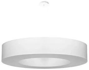 Závesné svietidlo Saturno, 1x biele textilné tienidlo, (biely plast), (fi 90 cm)