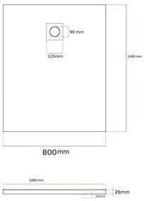 Erga Oldaf, SMC obdĺžniková sprchová vanička 140 x 80 cm, biela matná, ERG-GMA-OL-80140