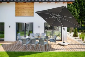 Doppler ACTIVE 350  x 260 cm – výkyvný záhradný slnečník s bočnou tyčou antracitový (kód farby 846), 100 % polyester