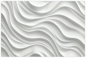 Obraz - 3D biele vlny (90x60 cm)
