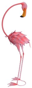Záhradná kovová figúrka Flamingo, 70 cm, ružová