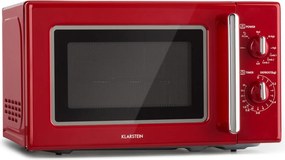 Klarstein Caroline, mikrovlnná rúra, 20 l, 700/1000 W, Ø 25,5 cm, QuickSelect, retro, červená