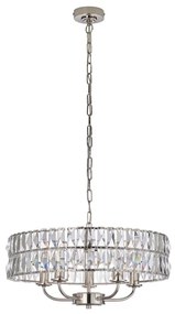 Endon 104467 - Luster na reťazi CLIFTON 5xE14/6W/230V lesklý chróm/číra