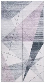 Geometrický koberec PUERTO sivo-ružový 80x150 cm