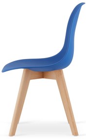 Modrá stolička KITO s bukovými nohami