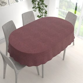 Biante Bavlnený oválny obrus Sandra SA-339 Biele bodky na tmavo červenom 130x200 cm