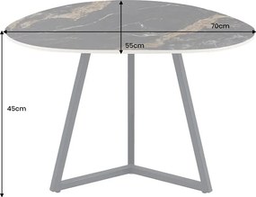 Keramický konferenčný stolík Paquita 70 cm čierny / pieskový