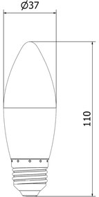 Mexen Nova, LED žiarovka E27, C37, 10W, Neutrálna - 4000K, 1055 lm - L102-E27-1040-01