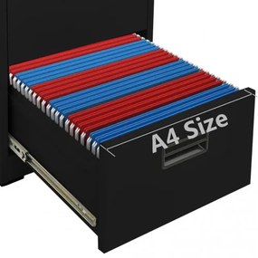 vidaXL Kartotéka čierna 46x62x102,5 cm oceľová-