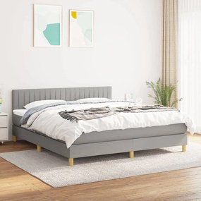 Boxspring posteľ s matracom bledosivá 180x200 cm látka 3140793