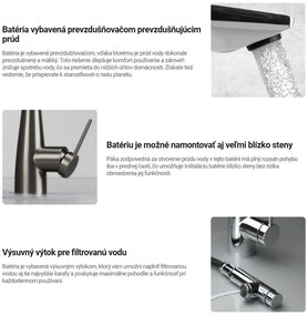 Deante Eridan, vysoká drezová batéria s výsuvným výtokom pre filtrovanú vodu h-333, oceľová, DEA-BRE_F75M