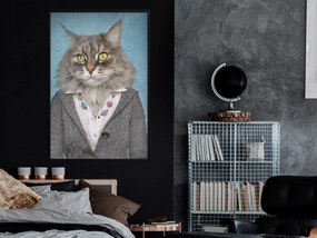 Artgeist Plagát - Mrs. Cat [Poster] Veľkosť: 40x60, Verzia: Čierny rám s passe-partout