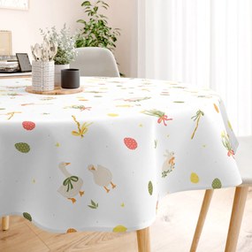 Goldea veľkonočný okrúhly obrus z pevnej bavlny - tradičná veľká noc Ø 110 cm