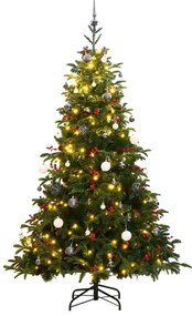 Umelý výklopný vianočný stromček 300 LED a sada gúľ 240 cm 3210500