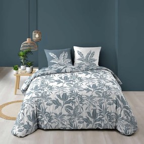 Biele/modré bavlnené obliečky na dvojlôžko/predĺžené 240x220 cm Hera – douceur d'intérieur