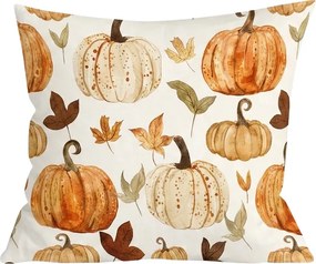 Flanelová obliečka na vankúš LEAVES & PUMPKINS 45x45 cm, farebný