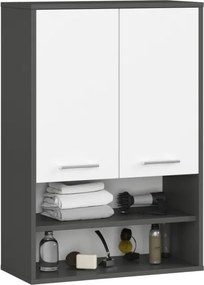 Kúpeľňová skrinka FIN H934 W64 2D 1P grafitová / biela