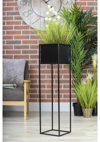 KOVOVÝ KVETINÁČ SO STOJANOM PLAIN 90X24 CM ČIERNA