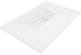 Mexen Toro, SMC obdĺžniková sprchová vanička 140 x 90 cm, biela, biela krytka, 43109014-W