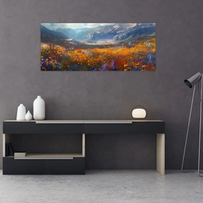 Obraz - Maľovaná horská krajina II. (120x50 cm)
