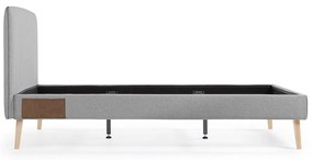 Sivá dvojlôžková posteľ Kave Home Lydia, 160×200 cm